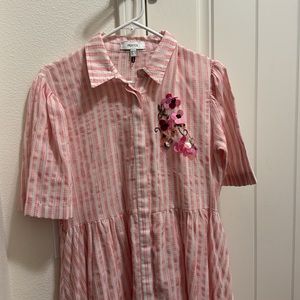 European Brand Size 10 Blush Pink dress with short sleeves